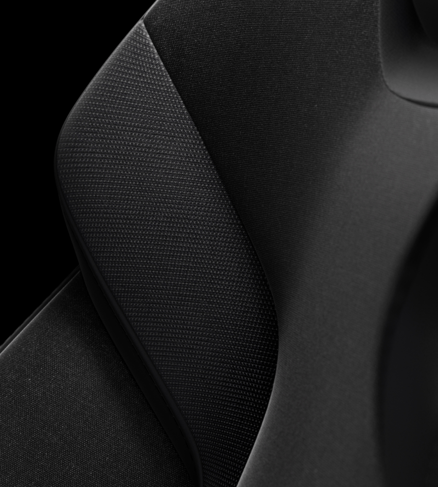 Close-up of the Animal welfare-certified wool upholstery.