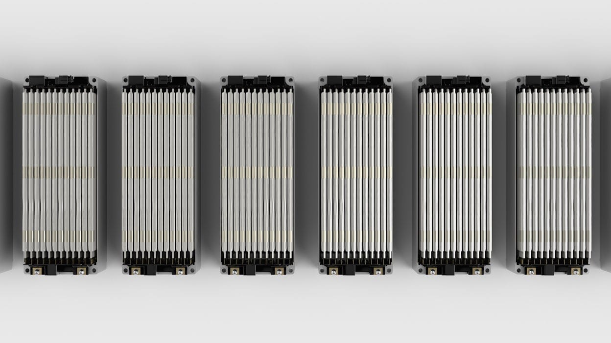 Close-up of battery parts.